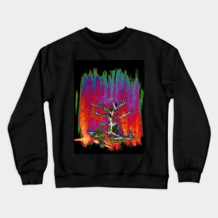 Psychedelic Burning Tree of Doom Crewneck Sweatshirt